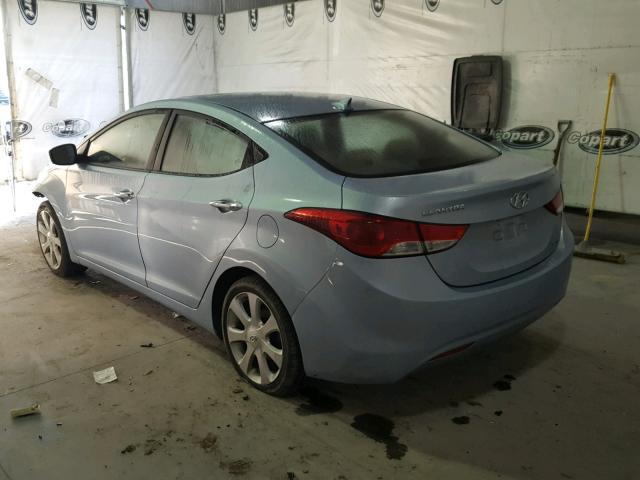 KMHDH4AE0BU090639 - 2011 HYUNDAI ELANTRA GL BLUE photo 3