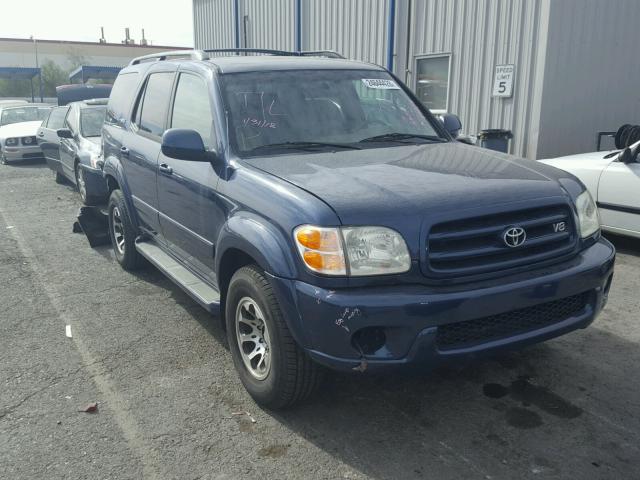 5TDZT34AX2S136736 - 2002 TOYOTA SEQUOIA SR BLUE photo 1