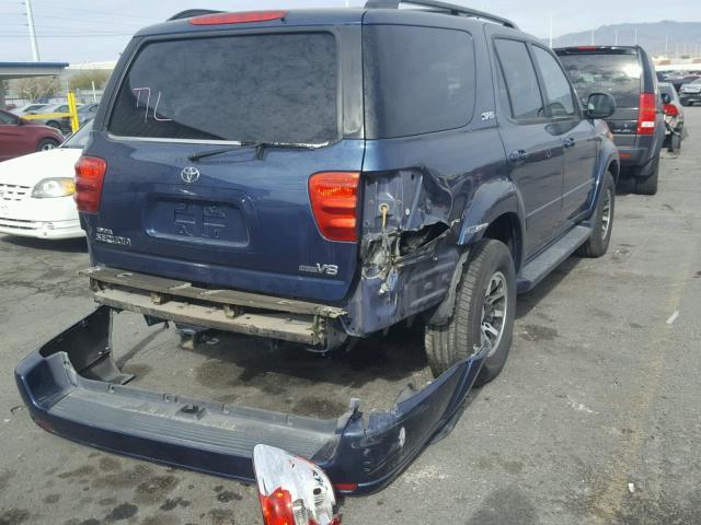 5TDZT34AX2S136736 - 2002 TOYOTA SEQUOIA SR BLUE photo 4