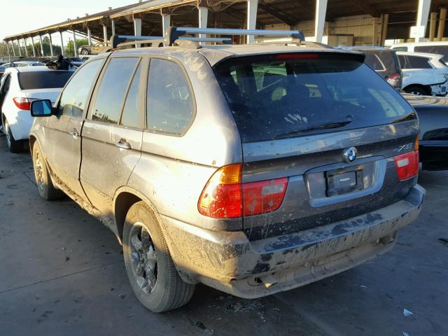 5UXFA53552LH80642 - 2002 BMW X5 3.0I GRAY photo 3