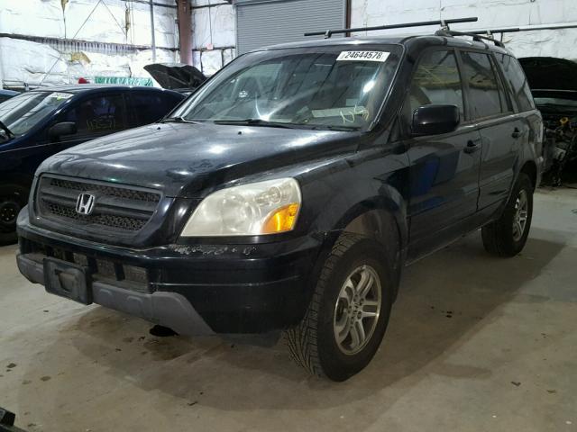 2HKYF18574H523824 - 2004 HONDA PILOT EXL BLUE photo 2