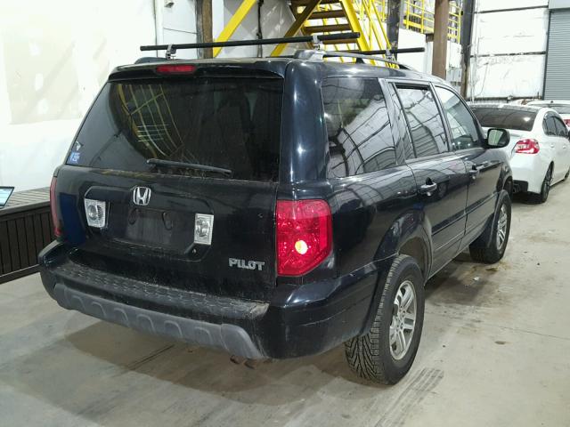 2HKYF18574H523824 - 2004 HONDA PILOT EXL BLUE photo 4