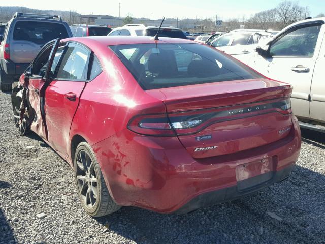 1C3CDFBB7GD540522 - 2016 DODGE DART SXT RED photo 3