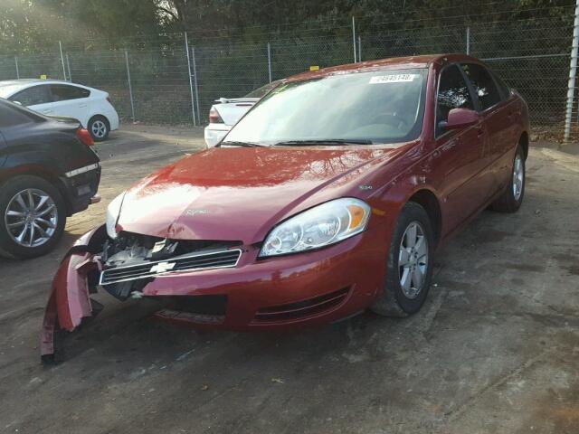 2G1WT58K989279902 - 2008 CHEVROLET IMPALA LT RED photo 2