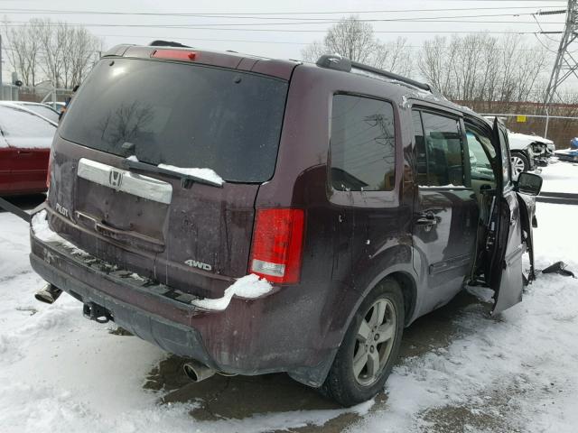 5FNYF48679B037630 - 2009 HONDA PILOT EXL BURGUNDY photo 4