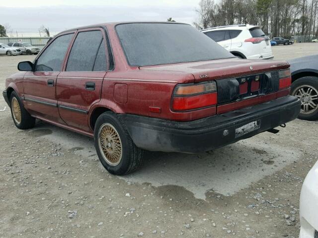 JT2AE94A3L3303119 - 1990 TOYOTA COROLLA DL RED photo 3