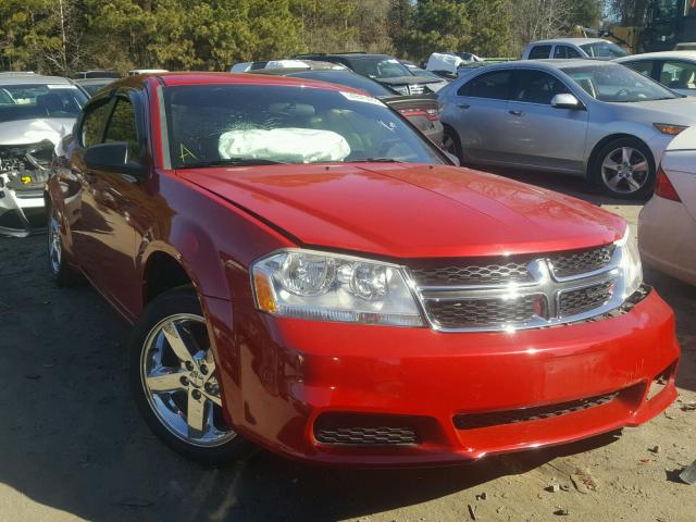 1C3CDZAB9DN726023 - 2013 DODGE AVENGER SE RED photo 1