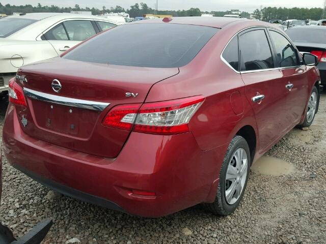 3N1AB7AP9FL680398 - 2015 NISSAN SENTRA S RED photo 4