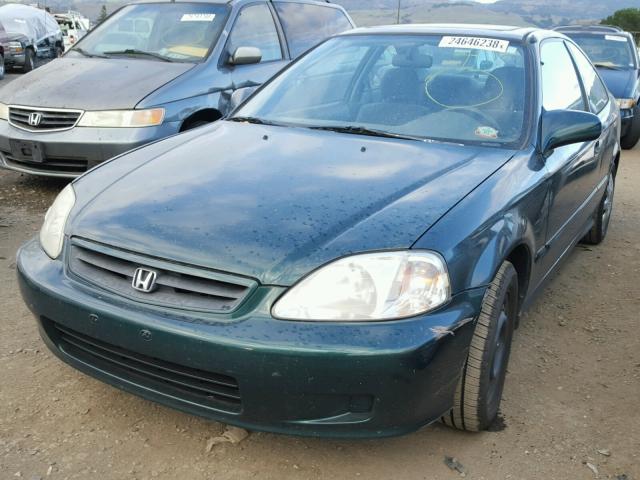 1HGEJ8144YL092292 - 2000 HONDA CIVIC EX GREEN photo 2