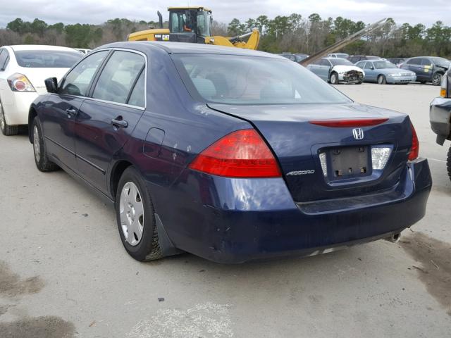 1HGCM56437A157200 - 2007 HONDA ACCORD LX BLUE photo 3