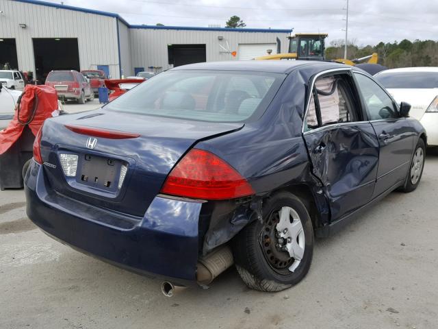 1HGCM56437A157200 - 2007 HONDA ACCORD LX BLUE photo 4