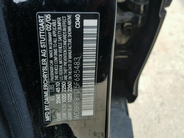 WDBRF81J75F685483 - 2005 MERCEDES-BENZ C 240 4MAT BLACK photo 10