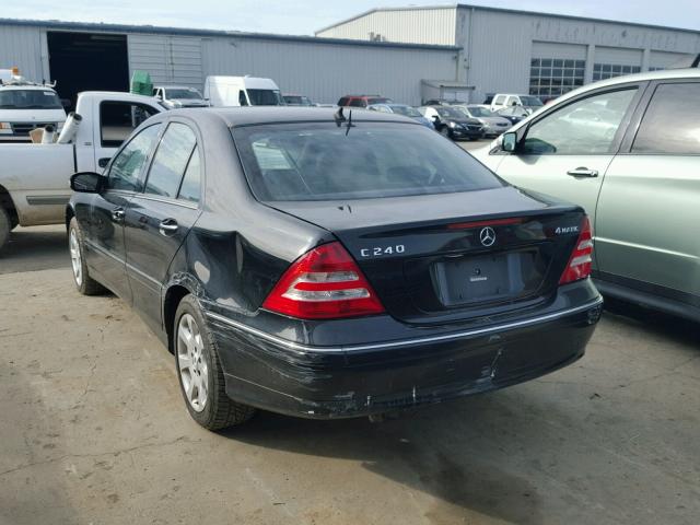 WDBRF81J75F685483 - 2005 MERCEDES-BENZ C 240 4MAT BLACK photo 3