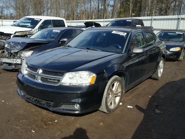 1B3BD1FG8BN574392 - 2011 DODGE AVENGER MA BLACK photo 2