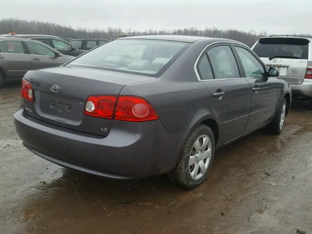 KNAGE123285257802 - 2008 KIA OPTIMA LX CHARCOAL photo 4