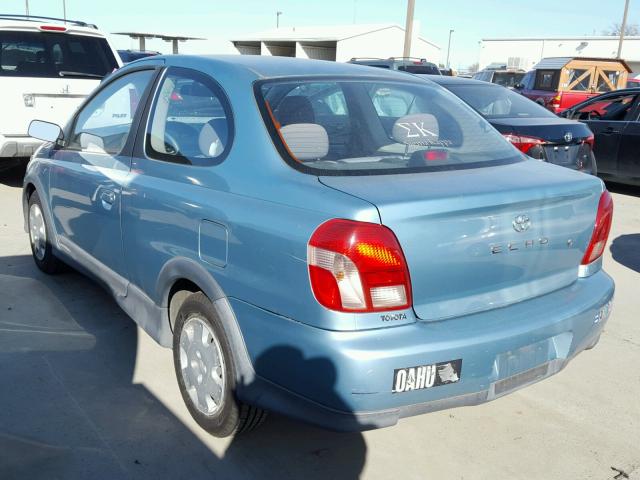 JTDAT123910193064 - 2001 TOYOTA ECHO BLUE photo 3