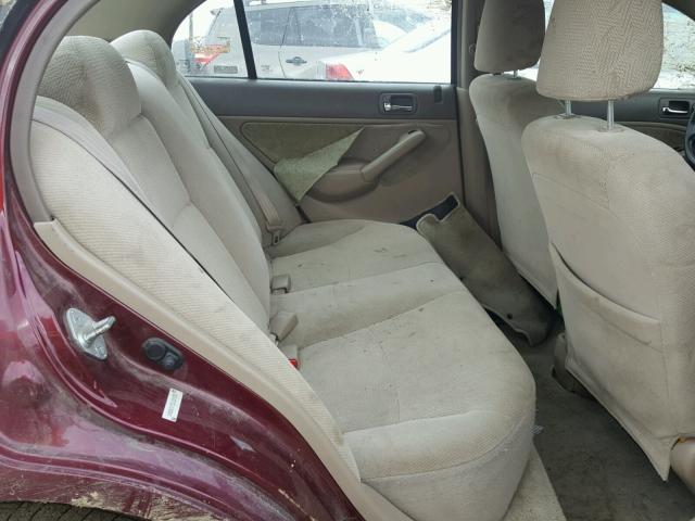 1HGES26752L024295 - 2002 HONDA CIVIC EX ბურგუნდია ფოტო 6