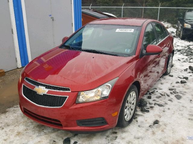 1G1PF5S93B7280487 - 2011 CHEVROLET CRUZE LT RED photo 2