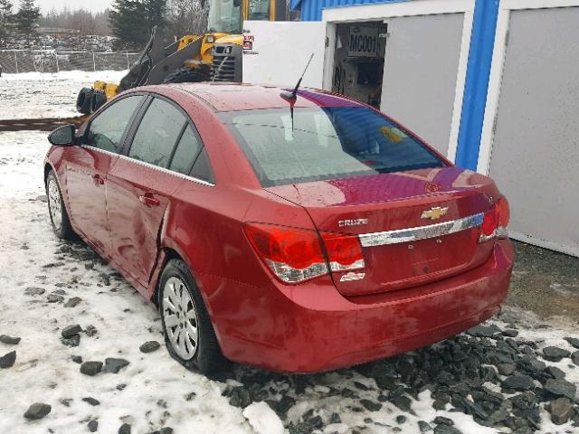 1G1PF5S93B7280487 - 2011 CHEVROLET CRUZE LT RED photo 3