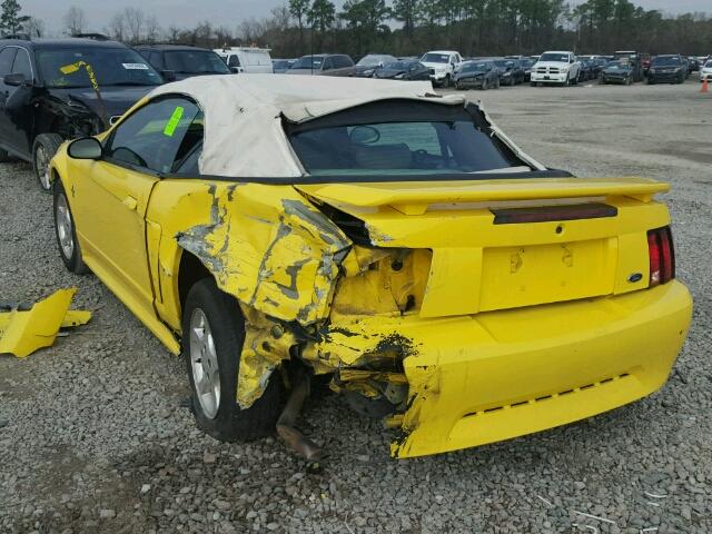 1FAFP44412F178483 - 2002 FORD MUSTANG YELLOW photo 3