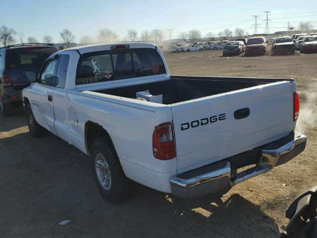 1B7GL22X3YS754215 - 2000 DODGE DAKOTA WHITE photo 3