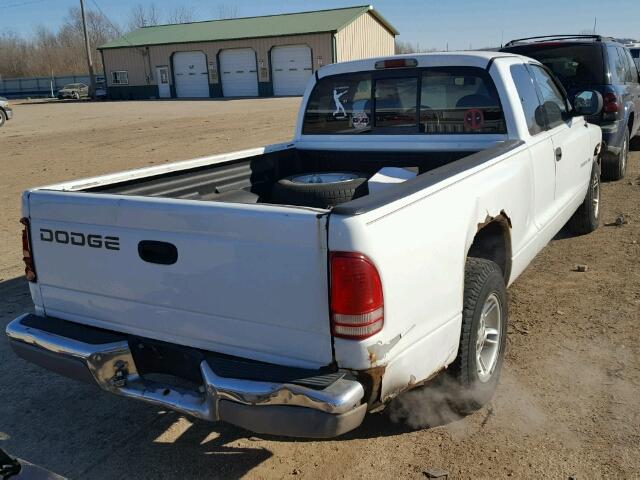 1B7GL22X3YS754215 - 2000 DODGE DAKOTA WHITE photo 4