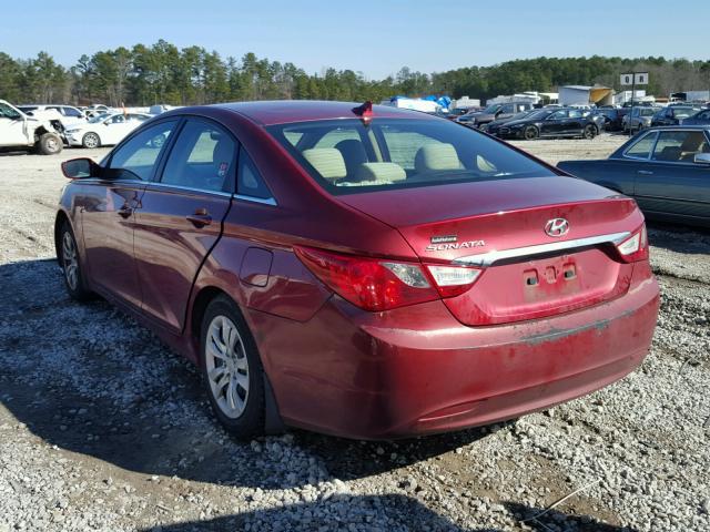 5NPEB4AC8BH238085 - 2011 HYUNDAI SONATA GLS RED photo 3