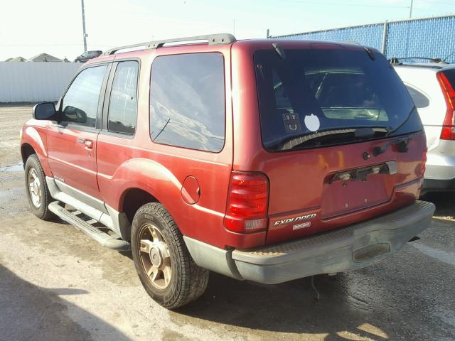 1FMYU60EX1UC99217 - 2001 FORD EXPLORER S RED photo 3
