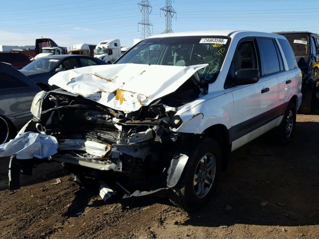 2HKYF18174H598584 - 2004 HONDA PILOT LX WHITE photo 2