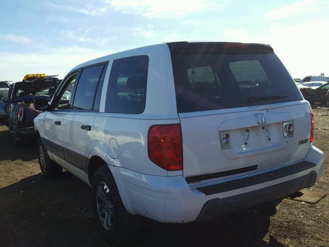 2HKYF18174H598584 - 2004 HONDA PILOT LX WHITE photo 3