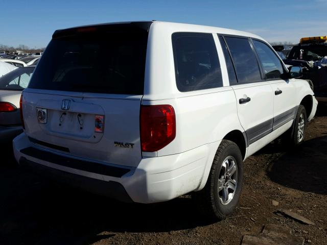 2HKYF18174H598584 - 2004 HONDA PILOT LX WHITE photo 4