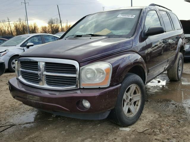 1D4HB48N35F511620 - 2005 DODGE DURANGO SL BURGUNDY photo 2