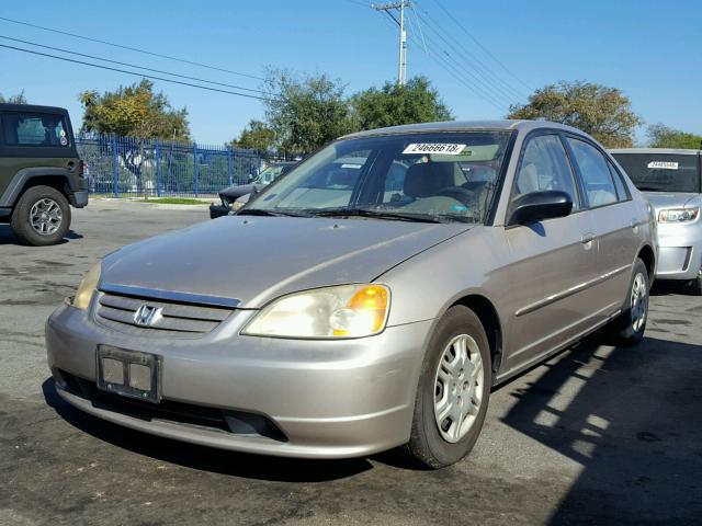 2HGES16582H595947 - 2002 HONDA CIVIC LX BROWN photo 2