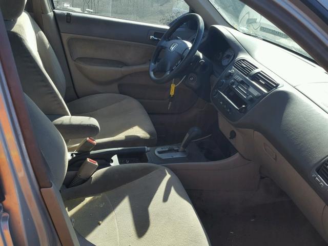 2HGES16582H595947 - 2002 HONDA CIVIC LX BROWN photo 5