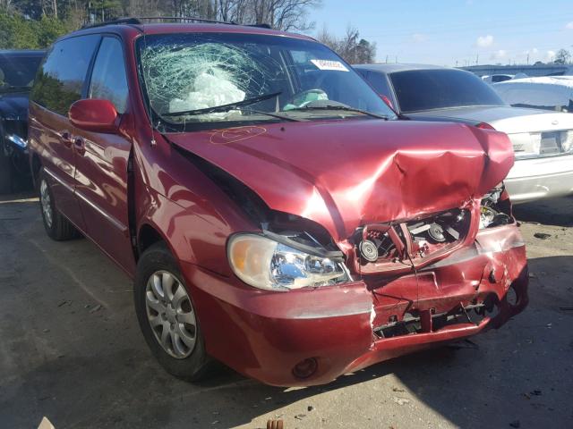 KNDUP132556721886 - 2005 KIA SEDONA EX RED photo 1