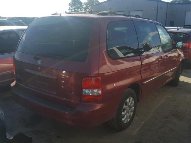 KNDUP132556721886 - 2005 KIA SEDONA EX RED photo 4