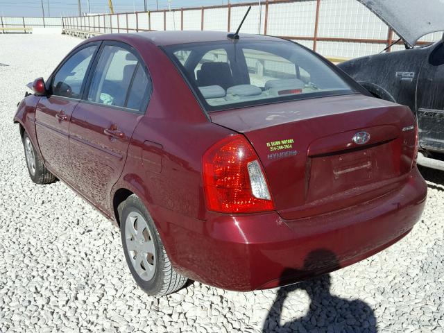 KMHCN4AC2AU425465 - 2010 HYUNDAI ACCENT GLS RED photo 3