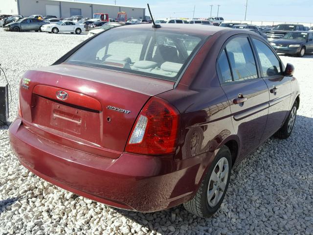 KMHCN4AC2AU425465 - 2010 HYUNDAI ACCENT GLS RED photo 4