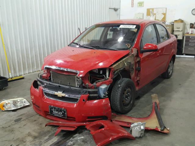 KL1TD56E89B326624 - 2009 CHEVROLET AVEO LS RED photo 2