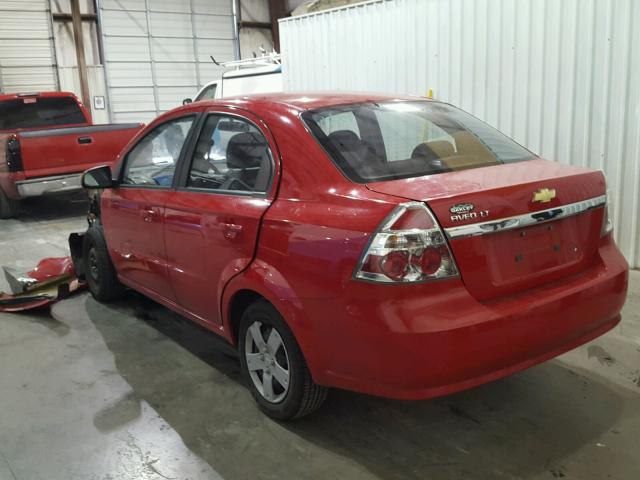KL1TD56E89B326624 - 2009 CHEVROLET AVEO LS RED photo 3