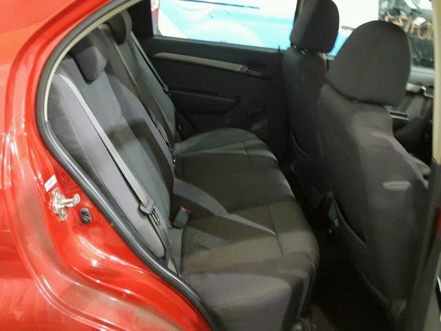 KL1TD56E89B326624 - 2009 CHEVROLET AVEO LS RED photo 6