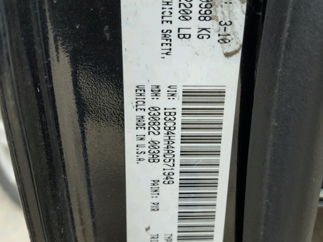 1B3CB4HA4AD571949 - 2010 DODGE CALIBER SX BLACK photo 10