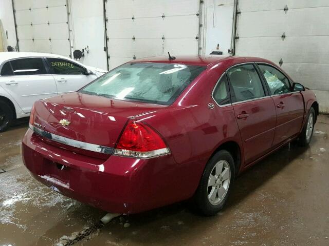 2G1WT58K569383879 - 2006 CHEVROLET IMPALA LT BURGUNDY photo 4