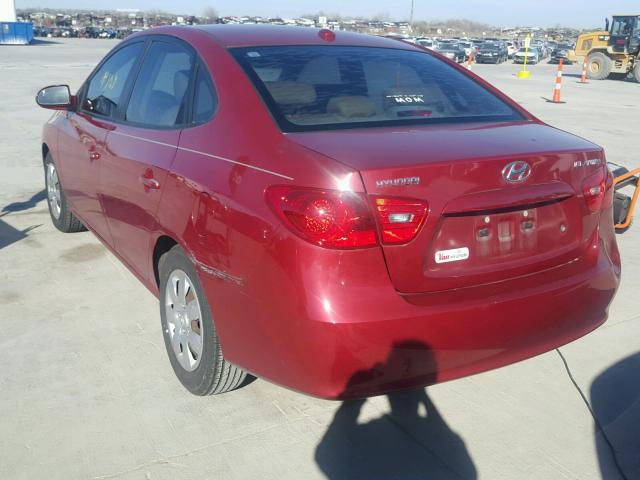 KMHDU46DX8U295857 - 2008 HYUNDAI ELANTRA GL RED photo 3