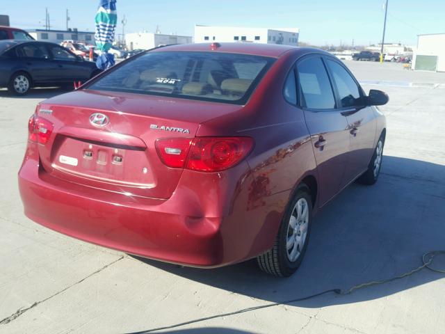 KMHDU46DX8U295857 - 2008 HYUNDAI ELANTRA GL RED photo 4