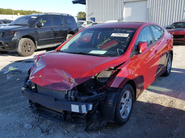 5NPDH4AE1FH651824 - 2015 HYUNDAI ELANTRA SE RED photo 2