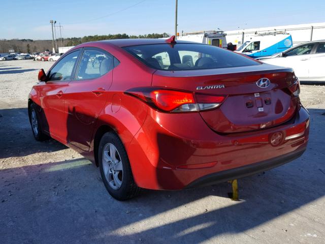 5NPDH4AE1FH651824 - 2015 HYUNDAI ELANTRA SE RED photo 3