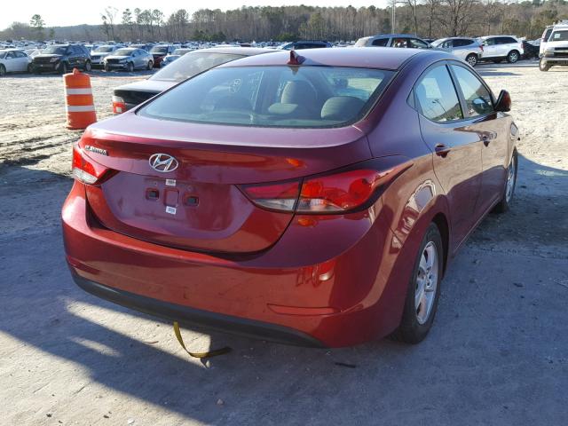 5NPDH4AE1FH651824 - 2015 HYUNDAI ELANTRA SE RED photo 4