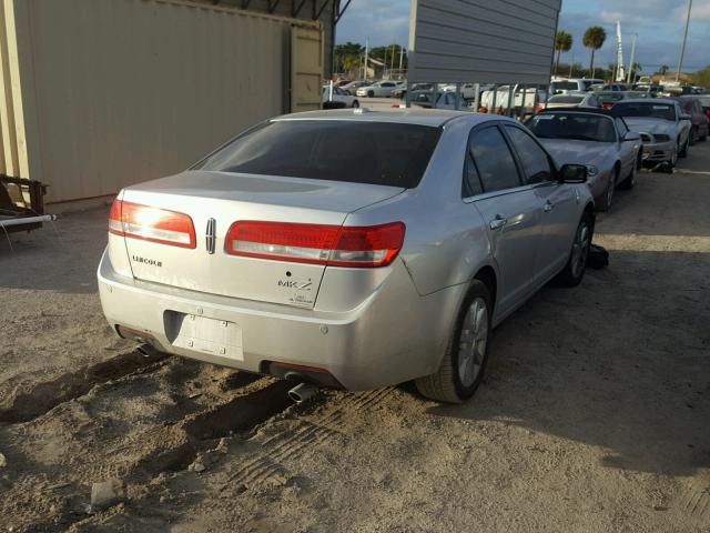 3LNHL2GC8CR829520 - 2012 LINCOLN MKZ SILVER photo 4