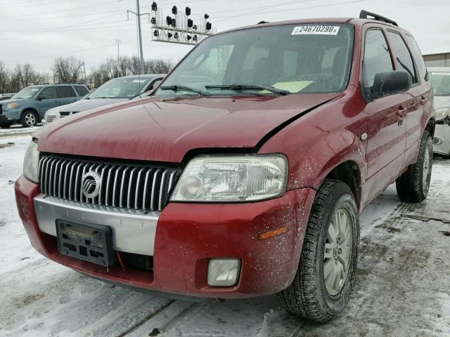 4M2YU57196KJ04464 - 2006 MERCURY MARINER MAROON photo 2